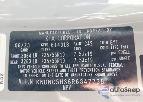 2024 Kia Carnival Mpv Ex from USA, damaged, VIN KNDNC5H36R6347738